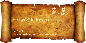 Polyák Ervin névjegykártya