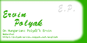 ervin polyak business card